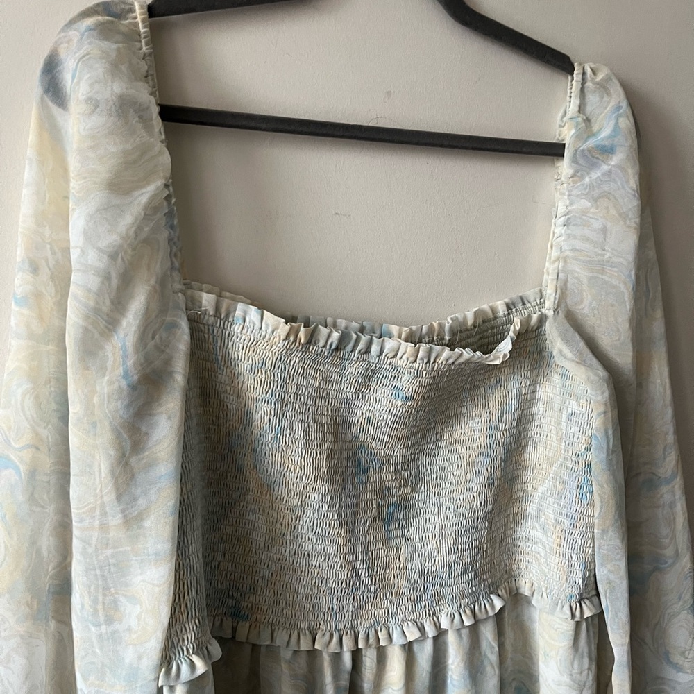 Aritzia Wilfred Tempest Smocked chiffon mini dress - Picture 2 of 10